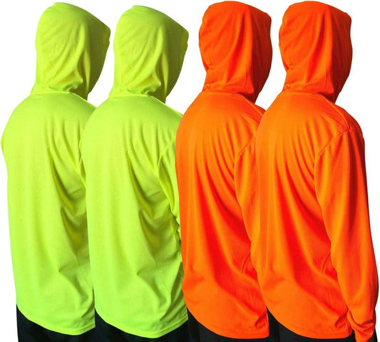 Men's UPF 50+ Sun Protection Long Sleeve Workout T-Shirt - Breathable Hooded Design