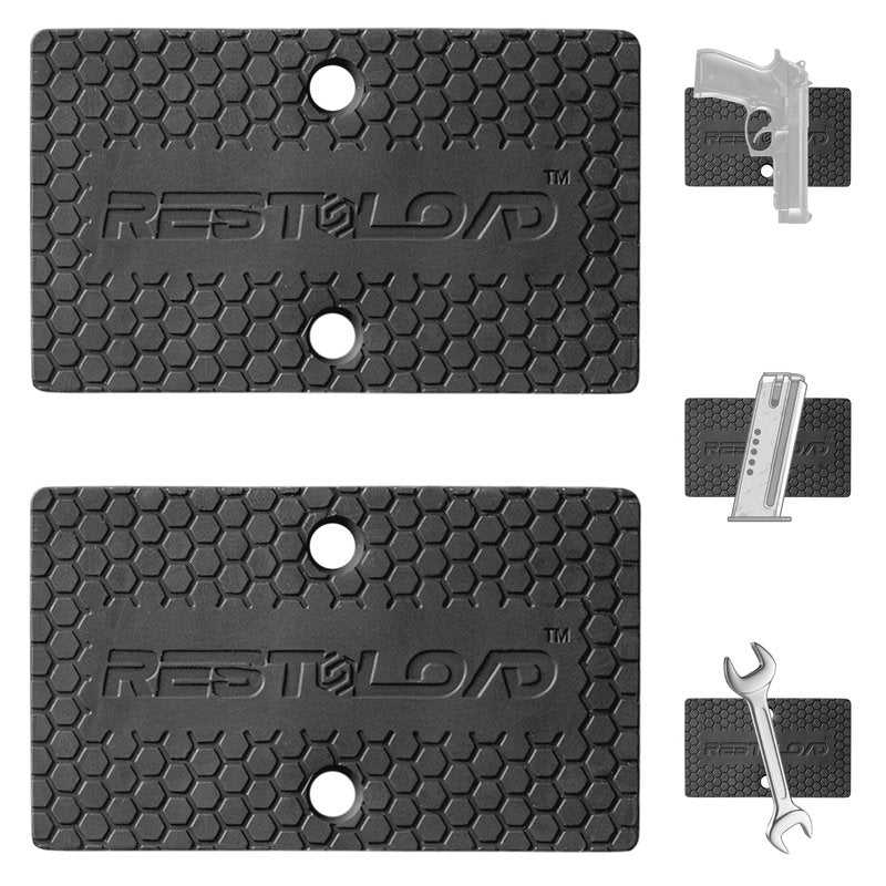 RESTNLOAD Universal Magnetic Gun Mount, Gun Magnet 43lbs. Rating, (2-Pack) Gun Holder Magnetic Holster for Cars, Trucks, Walls, Desks, Fully Rubber Encapsulated Design