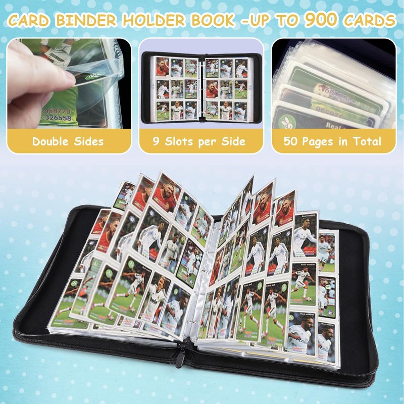 Foalgo Trading Card Binder, Card Collection Binder Album Folder with 720 Side Loading Pockets, 9 Pocket Trading Card Album Folder for TGC,MTG, Baseball Cards, Yugioh