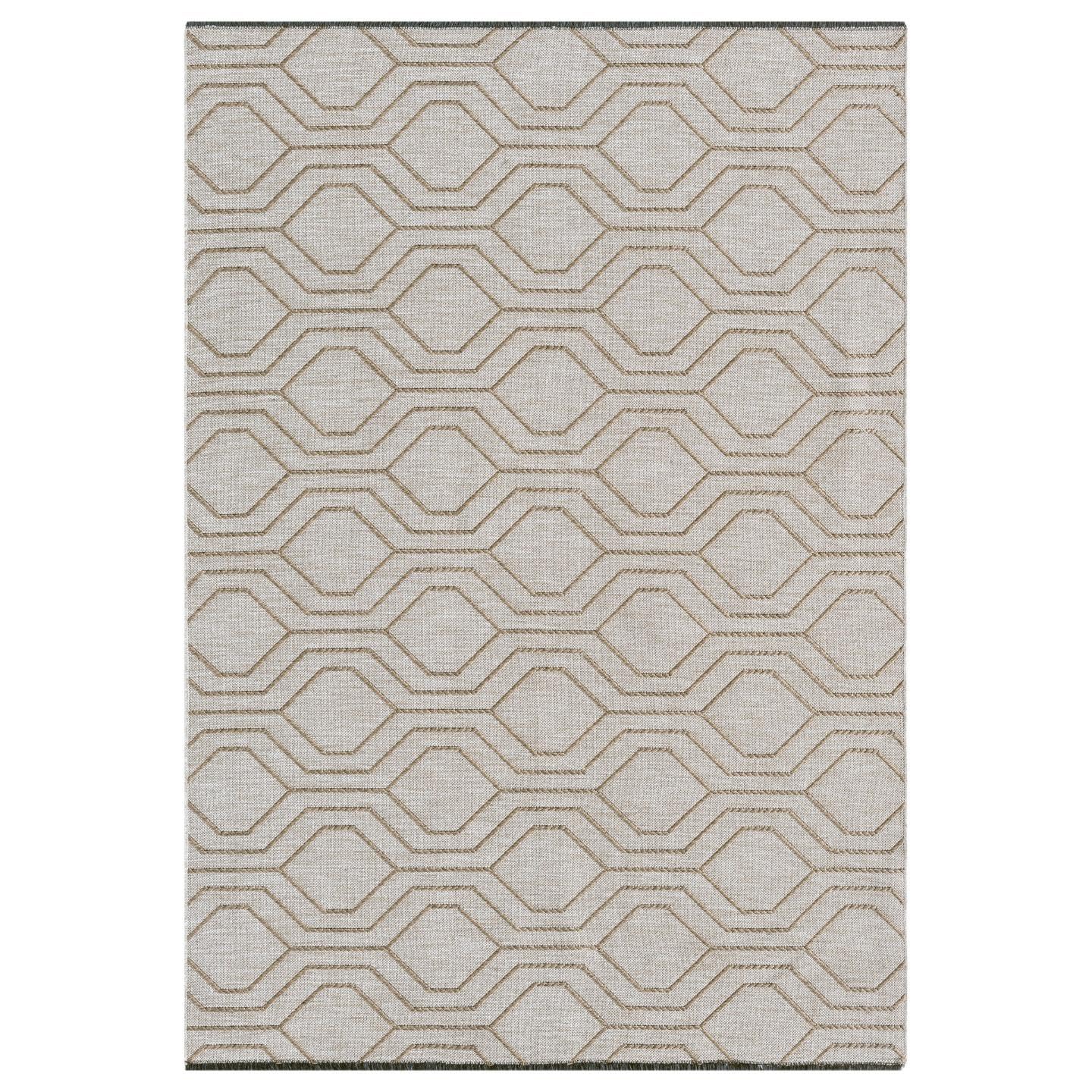 LUXE WEAVERS Moroccan Trellis Beige 5x7 Washable Area Rug, Anti-Slip Geometric Carpet