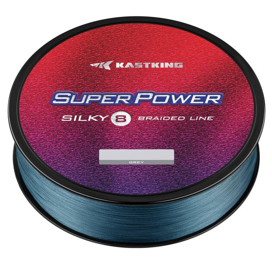 KastKing Superpower Silky8 Braided Fishing Line, Gray, 8 Strands, 6 LB, 300 Yds