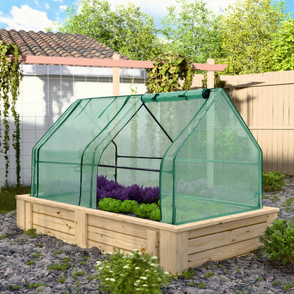 EAGLE PEAK Tunnel Greenhouse Garden Green House with Roll-Up Zipper Doors, Portable, 71"x36"x36", Clear/Green PE Cover