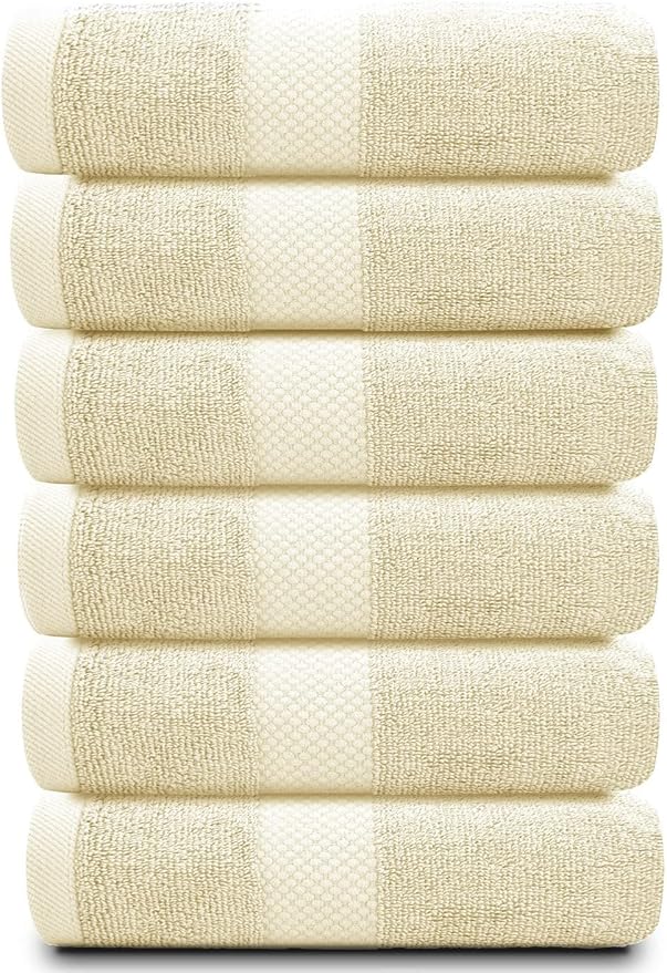 White Classic Luxury Beige Hand Towels