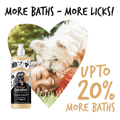BUGALUGS Itchy Dog Shampoo with Oatmeal & Aloe Vera Dog professional Vegan dog grooming products for smelly dogs with fragrance can use as puppy shampoo (500ml)