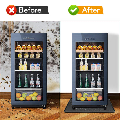 Ieesspd Mini Fridge Silicone Mat,24''x24''x0.5'', Under Refrigerator Mat Mini Fridge Drip Pan Prevents Appliance Leakage Water Spills, Protects the Floor From Damage and Cleanliness(Black)