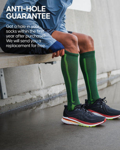 DANISH ENDURANCE Running Compression Socks, Flight Socks, 21-26mmHg, for Men & Women, Unisex, 2 Pack, Black/Grey, 43-47