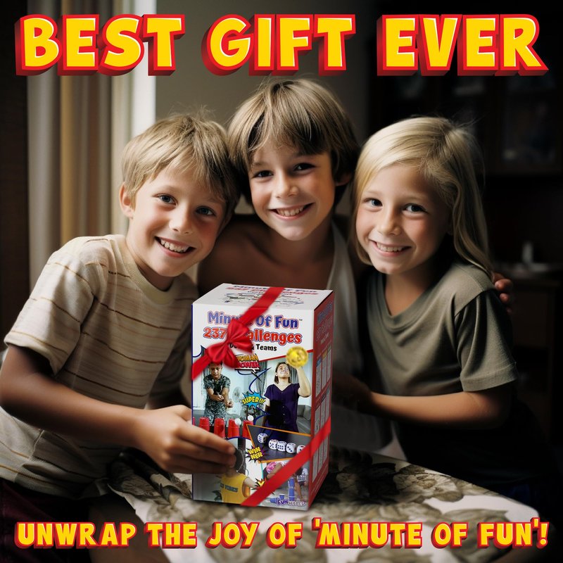 Funwares Original 237 Minute of Fun Games - Minute to Win It Family Party & Travel for Kids & Adults, 2-12 Players! Ready to Play Right Out of The Box!