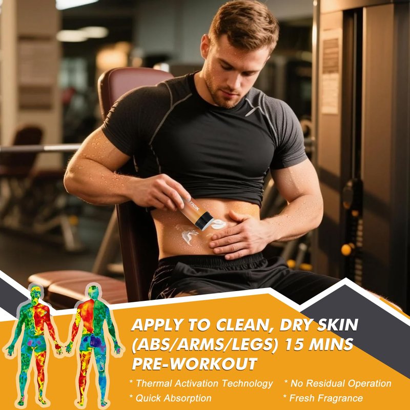 Demissle Sweat Gel Stick, Workout Enhancer Roll On Stick, Fragrance Sweat Cream for Arm, Leg, Waist and Abdomen, Fast Absorbing Formula Exercise, Fitness Booster for Men and Women