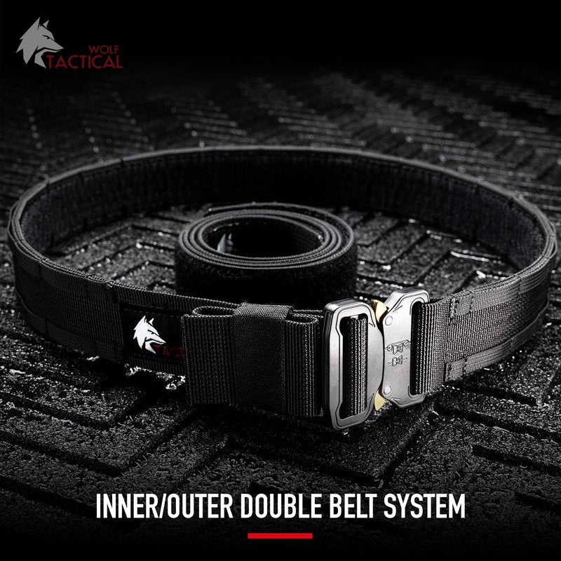 WOLF TACTICAL Molle Duty Belt - Molle Quick Release Gun Belt, XL, OD Green