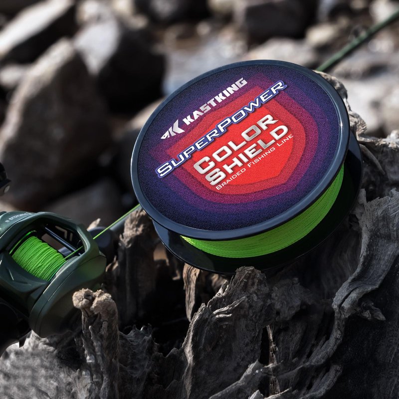 KastKing Superpower ColorShield Braided Fishing Line, Neon Green, 10LB, 500Yards, X4