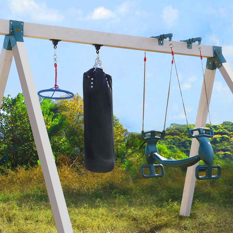 BETOOLL 2400 lb Capacity Heavy Duty Swing Hangers for Wooden Sets Playground Porch Indoor Outdoor & Hanging Snap Hooks Black of 2