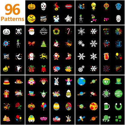 Segotendy Halloween Projector Lights Outdoor, 8 Images Mode with 96 Cartoons,Waterproof Holiday Projector with Remote Control Timer for Valentine Decorations Easter Christmas Halloween Birthday Party