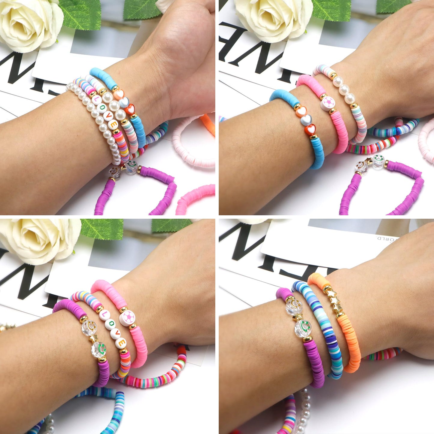 CHENSILAIYI 10pcs Friendship Bracelets for Teen Girls & Women: Beaded, Preppy, Beach Styles - Ideal Gifts