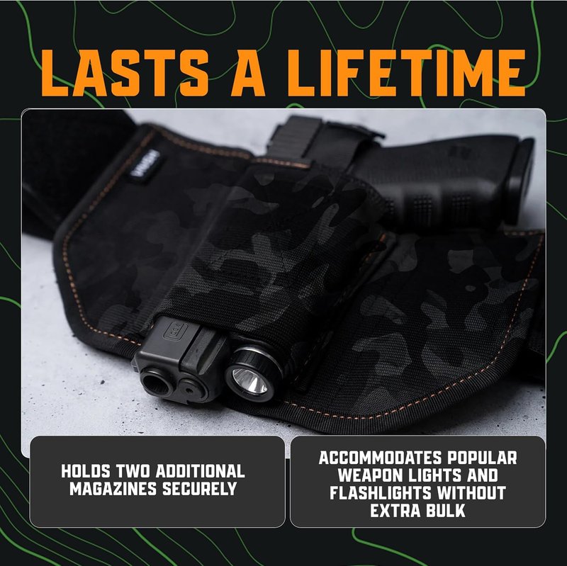 Belly Band Holster - Comfortable Concealed Carry for 99% of Handguns | Secure Fit with Built-in Mag Pouches