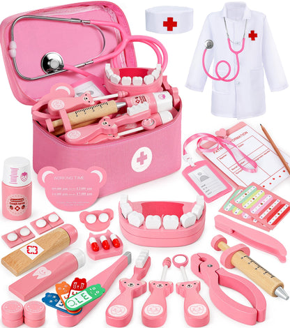 Ophy Doctors Set for Kids, 40-Piece Kids Doctors Sets for 3+ Year Old Boys and Girls Pretend Medical Playset with High simulation Stethoscope Educational Toys Dentist Toys Gifts for 3+ Toddler