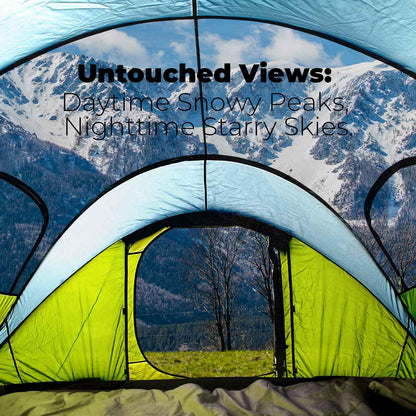 4 Person Easy Pop Up Tent,9.5’X6.6’X52'',Waterproof, Automatic Setup,2 Doors-Instant Family Tents for Camping, Hiking & Traveling