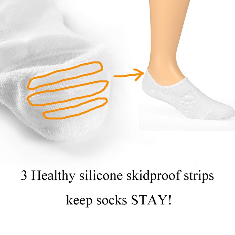 Mottee&Zconia No Show Low Cut Socks for Mens/Womens Casual Sports No See invisible Non-Slide White Socks 6 Pack Size8-11