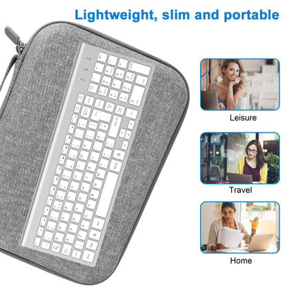 cimetech Wireless Keyboard, 2.4G, Ergonomic with Number Pad, Silent USB, PC, Laptop, Desktop, Windows 10/8/7/XP - Silver White