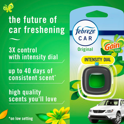 Febreze Car Air Freshener, Car Vent Clip and Odor Fighter, Gain Original Scent, 8 Count