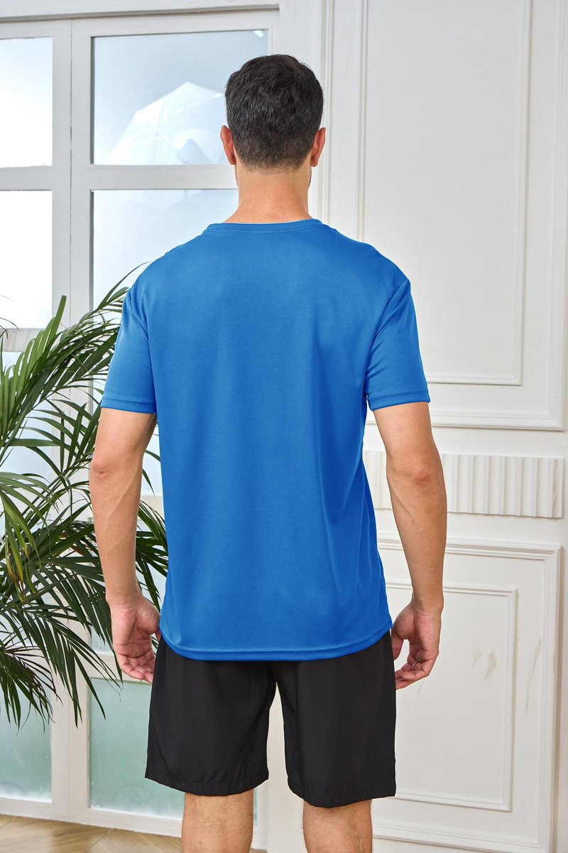 5 Pack Men’s Athletic Active Quick Dry Crew Neck T Shirts Running Gym Workout Short Sleeve Tee Tops