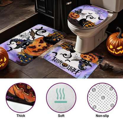Bonsai Tree Halloween Shower Curtain Set, Halloween Bathroom Decor Set with Shower Curtain and Rugs Accessories, Spooky Curtains for Bathroom Decor Sets 4 Pcs