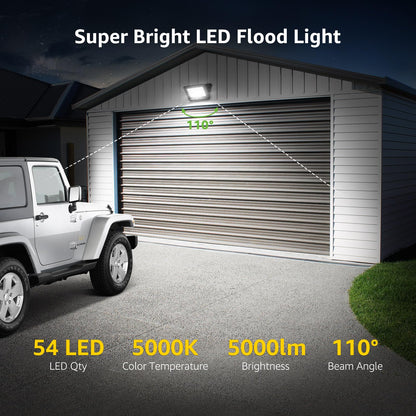 Lepro 50W Led Floodlight Outdoor, 4250LM LED Security Lights, 350W Incandescent Lamp Equivalent, Waterproof IP65, Daylight White Outdoor Lights for Warehouse, Backyard, Pack of 2 [Without Sensor]