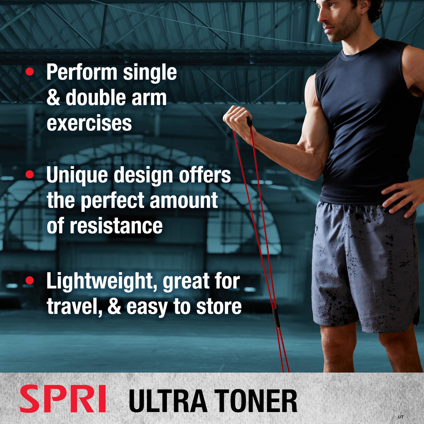 SPRI Ultra Toner Resistance Band Figure 8 Exercise Cord, Green, Light