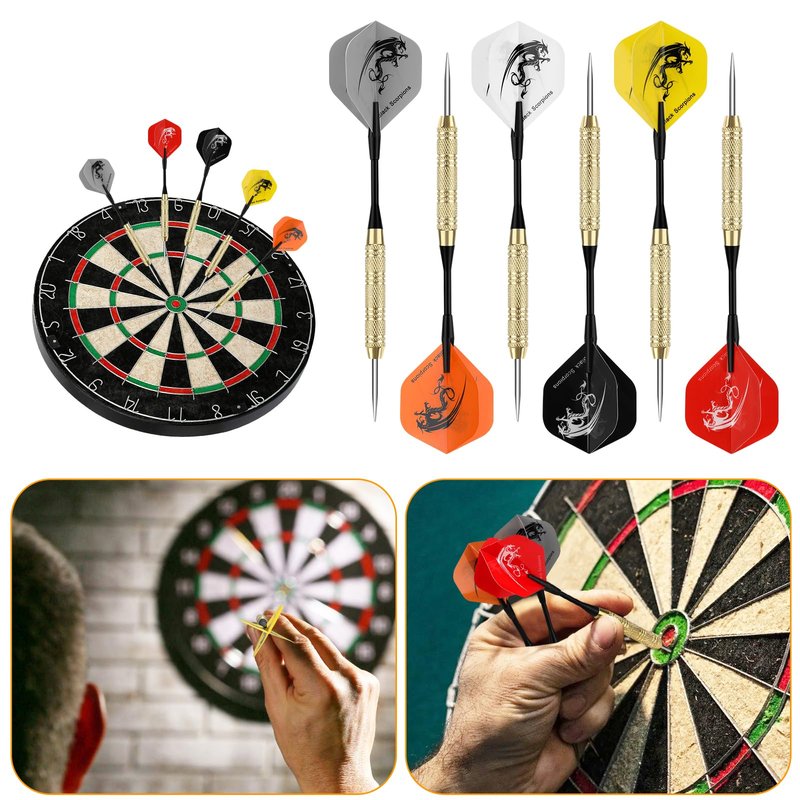 Accmor 18 Pack Steel Tip Darts, 20 Grams Metal Tip Dart Set, Darts Metal Tip Set, Metal Darts for Dartboard