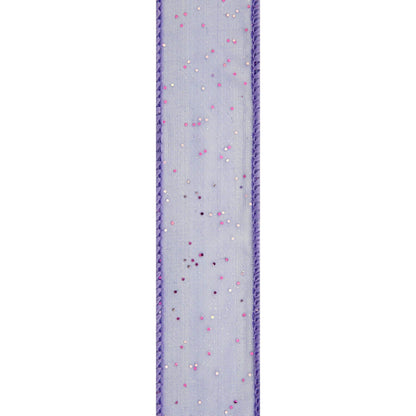 Offray Wired Edge Cosmic Glitz Craft Ribbon, 1 1/2-Inch x 9-Feet, Grape