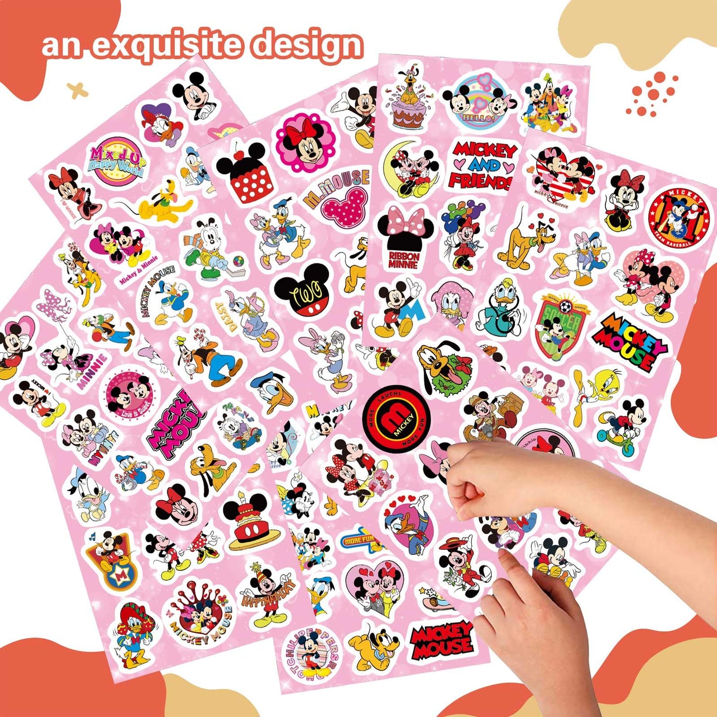 Mouse Stickers, Scrapbooking, 32 Different Sheets, Teacher Reward Stickers Prizes, Mouse Themed Birthday Party Favors Supplies (32 Pack)，Recommended Age 18 (A)