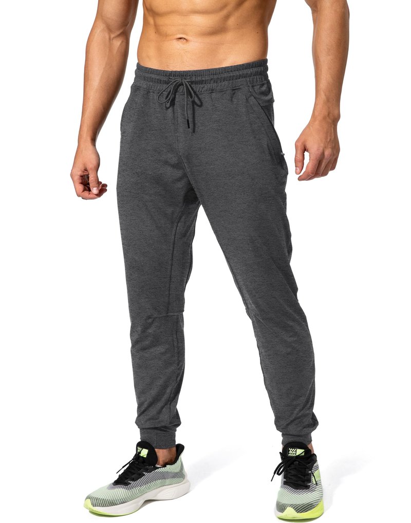 G Gradual Men's Sweatpants with Zipper Pockets Athletic Pants Traning Track Pants Joggers for Men Soccer, Running, Workout(Heathered Graphite Grey,M)