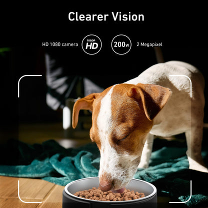 Automatic Dog & Cat Feeder with Camera & WiFi – 8L/34 Cups, 1080P Night Vision, 2.4 & 5G WiFi, 2-Way Talk, 10s Voice Recording, Timed Food Dispenser, Up to 99 Portions, 15 Meals Per Day