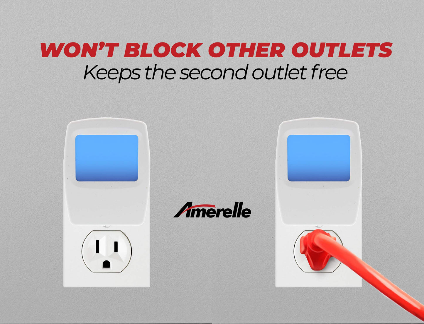 Amerelle Always-On Blue Night Light, 2 Pack (71282) - Slim, Plug-in, LED Light with a Soft, Cool Blue Glow - Suitable for Bedrooms, Bathrooms, Hallways, Kitchen, or Nursery