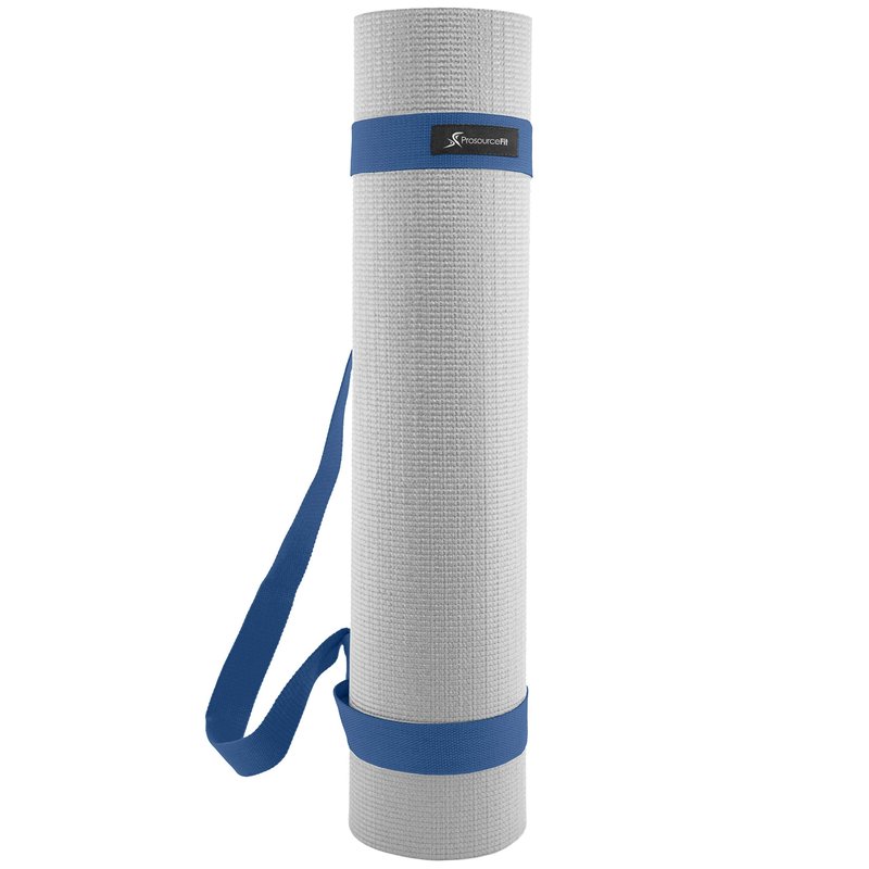 ProsourceFit Yoga Mat Carrying Sling, Easy Adjustable Carry Strap 60” Long Cotton, Navy