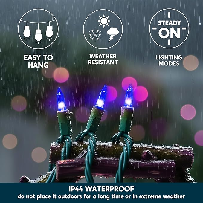 Joiedomi Blue LED Christmas String Lights,100 Count Mini Fairy Light with 26.4 FT Green Wire,Lighting Decor for Indoor Outdoor Patio Dorm Classroom Bedroom Holiday Festival