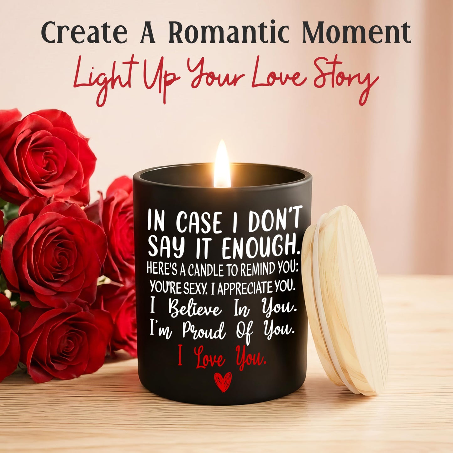 TEEZWONDER Valentines Day Gifts for Her Him - Long Lasting Vanilla Lavender Candle 10 Oz - Romantic Anniversary Wedding Birthday Valentines Gifts for Women Men, Girlfriend Boyfriend Gift Ideas