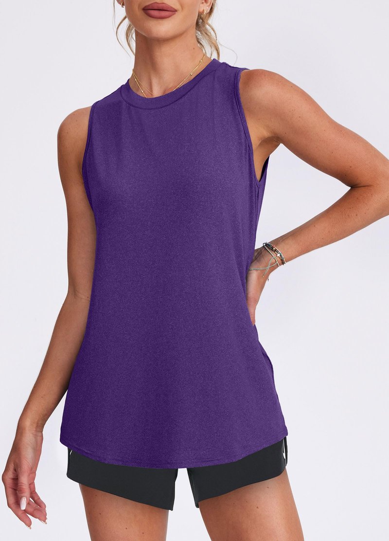 XIEERDUO Tank Tops for Women Exercise Tennis Running Shirts Activewear Fitness Fashion Tank Tops Dark Purple S