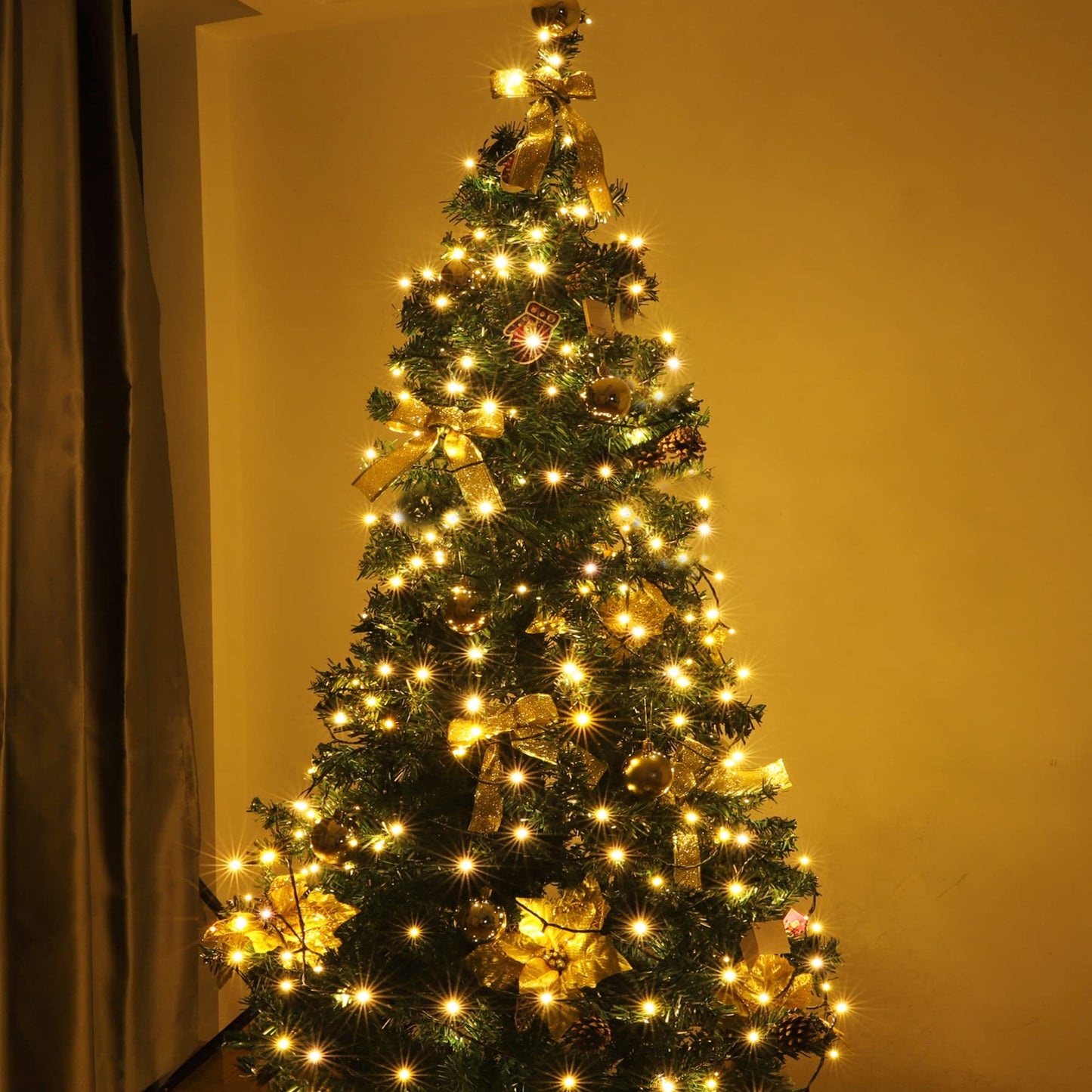 PMS 100-1000 LED Christmas Lights, Low Voltage Fairy String Lights with 8 Modes, Ideal for Xmax Tree, Garden, Home, Party, Halloween Festival Deco (Warm White, 300 LEDs)