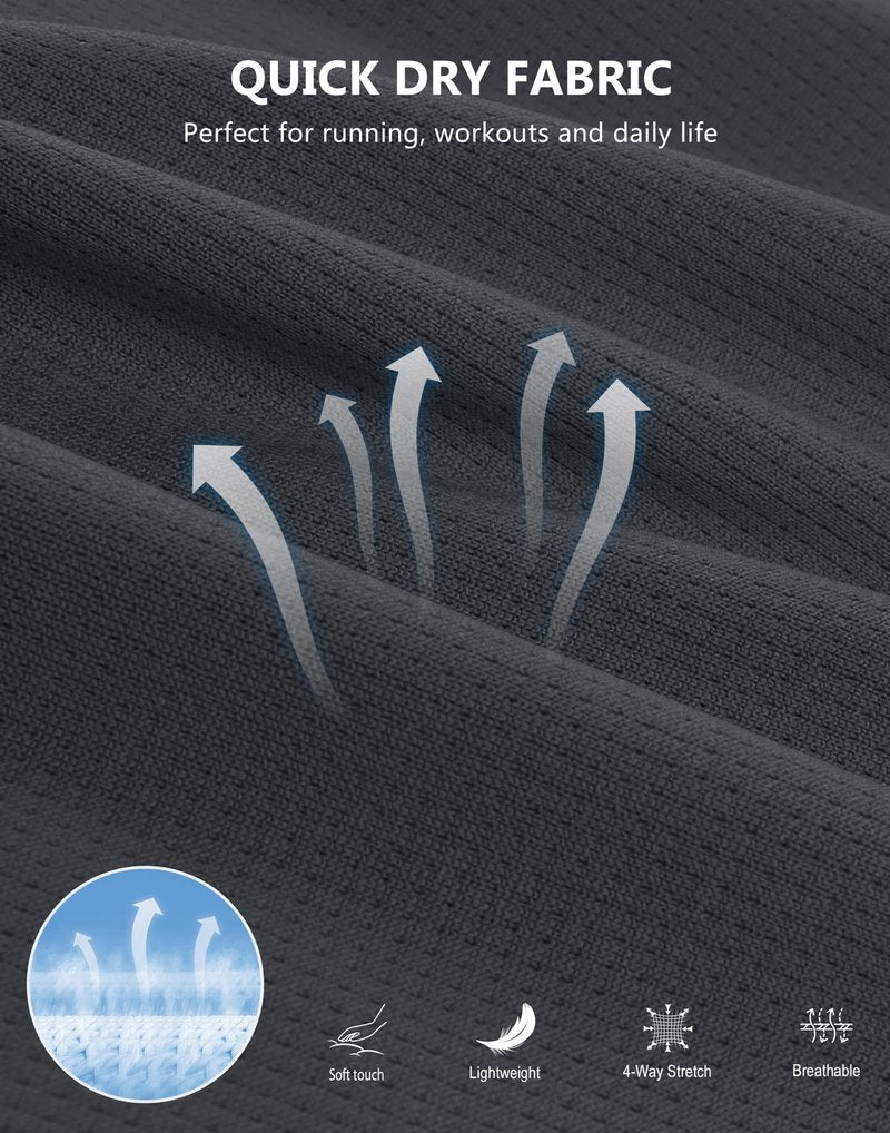 Pudolla Men's Workout Running Shorts with Zipper Pockets 5" Lightweight Quick Dry Athletic Gym Mesh Shorts no Liner(Dusty Grey Medium)