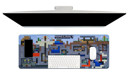 Minecraft World Desk Mat - Officially Licensed Keyboard and Mousemat for Office, Non-Slip Wipe Clean Large Mouse Pad for Gaming Set Up | Paladone