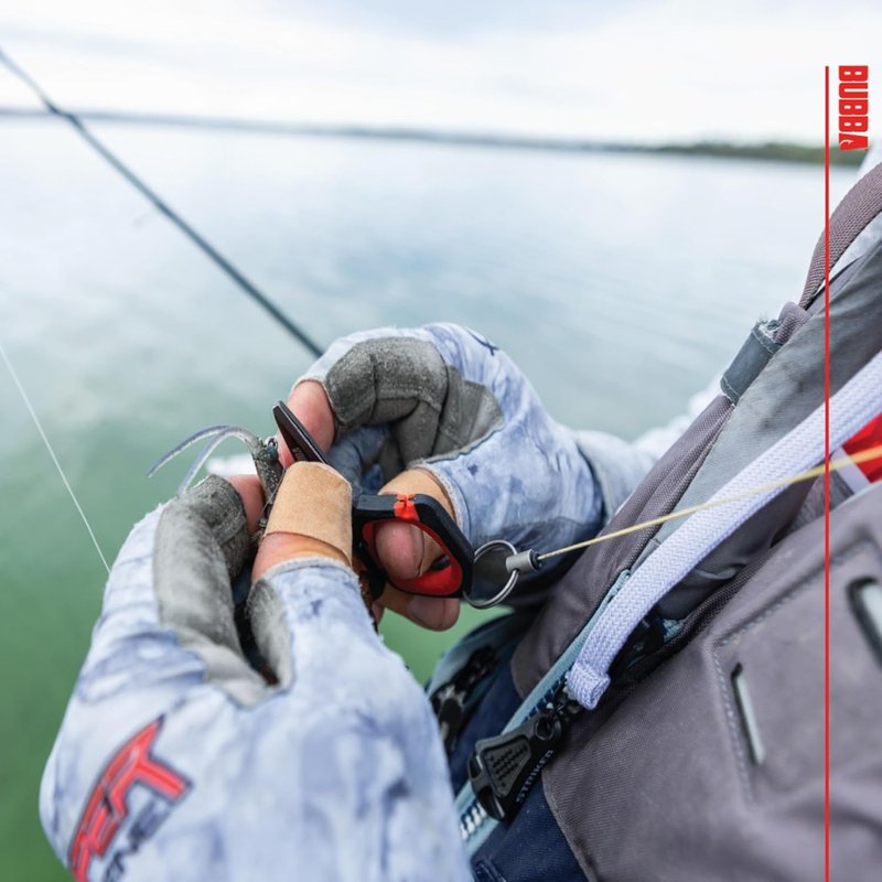 Bubba Micro Fishing Shears - Titanium-Nitride Coated Blades for Monofilament, Fluorocarbon & Braided Line | Compact & Durable Design