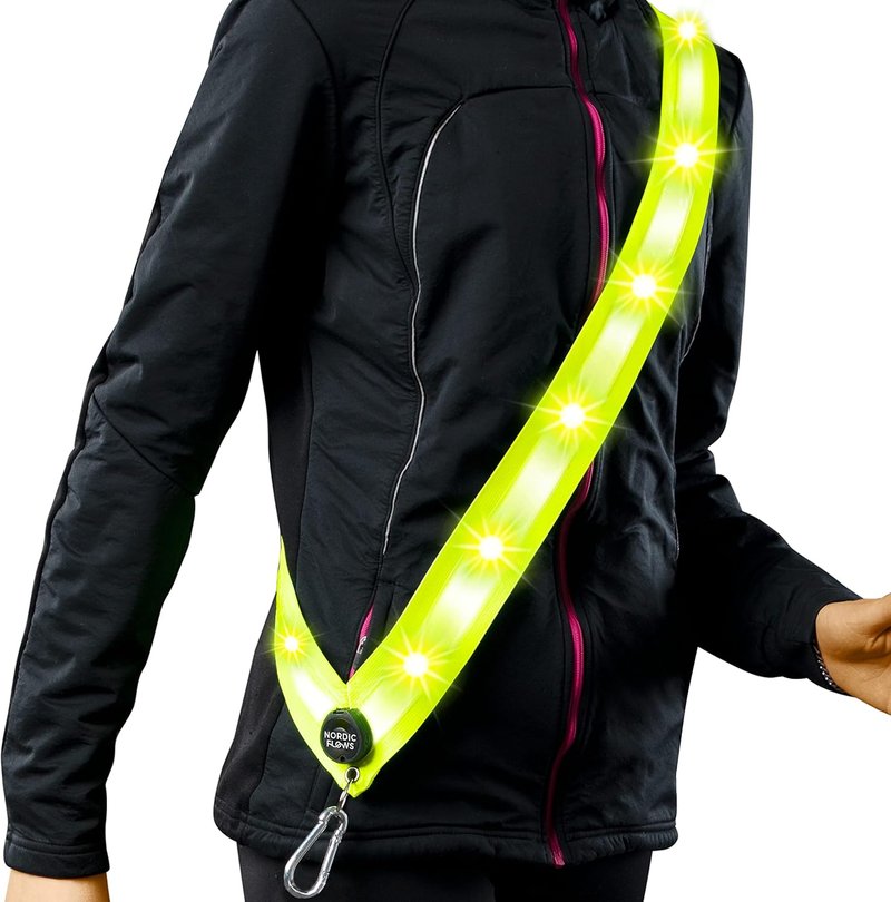 Rechargeable LED Safety Vest - Reflective Lighted Sash for Night Running | Dog Walking Gear