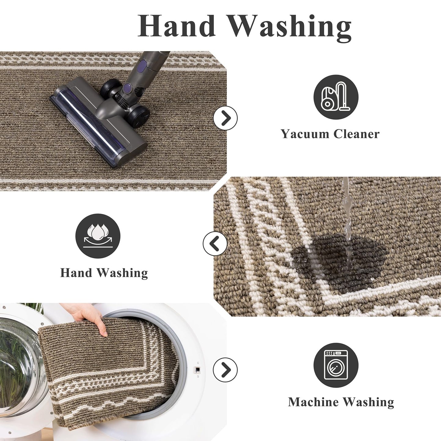 Ileading Indoor Door Mat 2x3ft, Absorbent Dog Muddy Paws Mats, Low-Profile Entrance Small Runner Carpet with Non-Slip Rubber Backing, Washable Inside Welcome Mat for Hallway,Entryway,Kitchen (Brown)