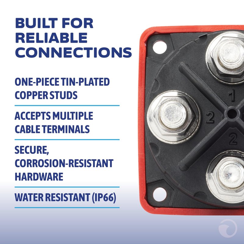 Blue Sea Systems Mini Dual Circuit Battery Switch, Red, 6010 m‑Series