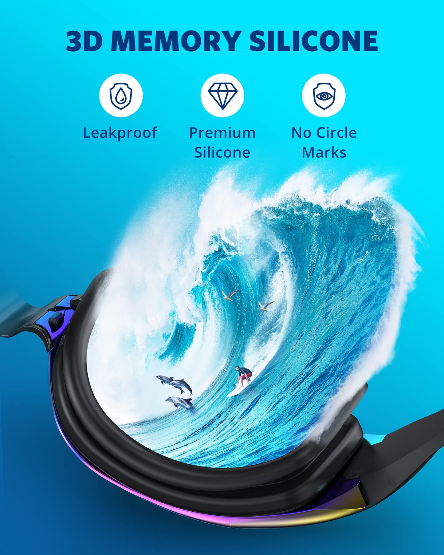 Aegend Swim Goggles 2-Pack, No Leaking Anti-Fog UV Protection Mirrored Swim Glasses for Adult Men Women, Wide View Outdoor