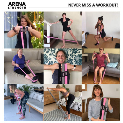 Arena Strength Long Fabric Full Body Resistance Bands Set of 4 and Pull Up Assistance Bands | Cloth Resistance Bands Loop with Fabric Exercise Resistance Bands Workout Guide