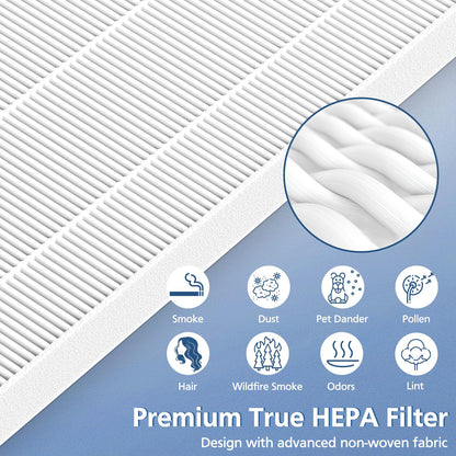 116130 Replacement Filter H Compatible with Winix 5500-2/ AM80 Air Purifi-ers, H13 Grade True HEPA Filter for Dust Pollen Hair Pet Dander Smoke, 3 Pack (White)