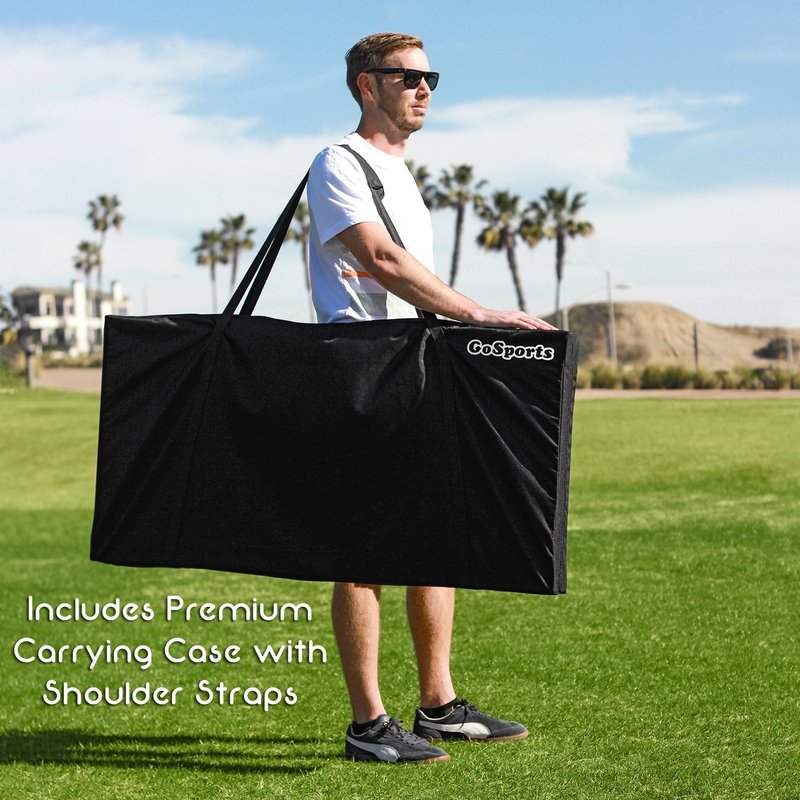 GoSports Flag Series Wood Cornhole Sets – Choose American Flag or State Flags – Includes Two Regulation Size 4 ft x 2 ft Boards, 8 Bean Bags, Carrying Case and Rules