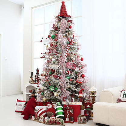 Sea Team 60mm/2.36" Shatterproof Clear Plastic Christmas Tree Ball Ornaments Set, Decorative Hanging Transparent Xmas Baubles with Stuffed Delicate Decorations (30 Counts, Gold, Red, Green)