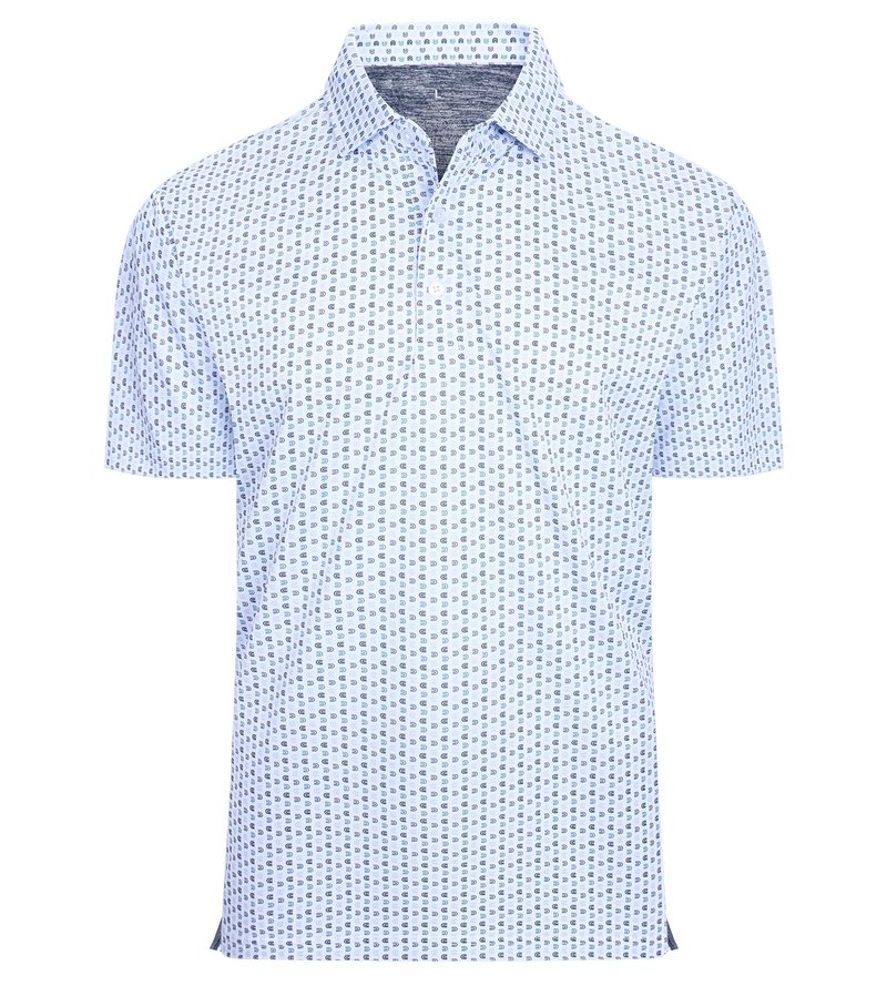Alex Vando Mens Golf Shirt Moisture Wicking Classic Print Golf Shirts for Men,White U,L